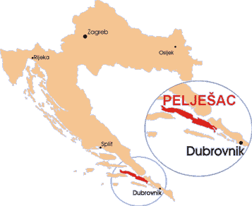 Find Peljesac on the map of Croatia